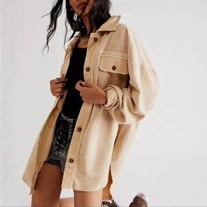 Free People Ruby Shacket Jacket in Sweetheart Sunrise